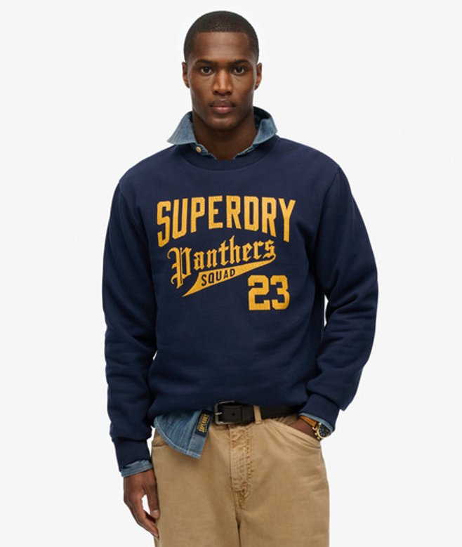 Men's Athletic Relaxed Sweatshirt / Rich - Size: Xxl - Superdry - Modalova