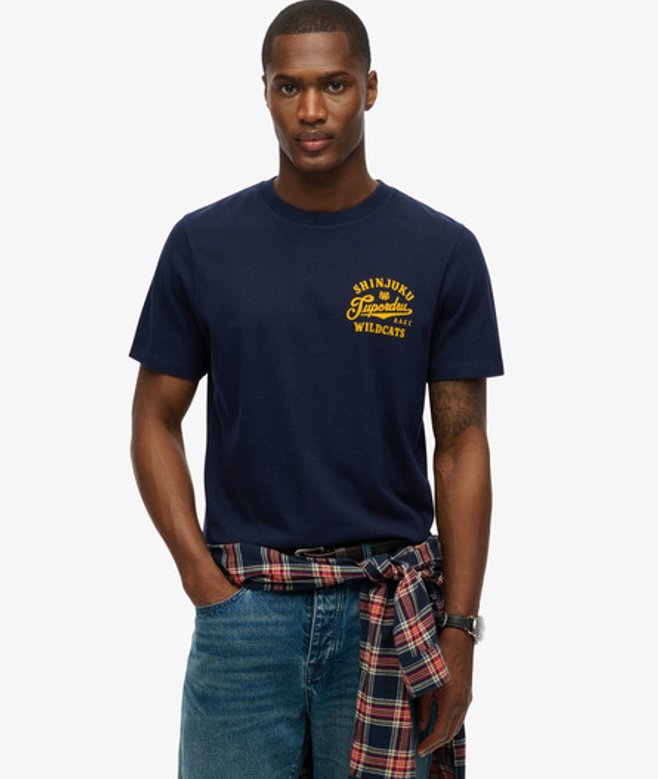 Athletic T-shirt met Relaxte Pasvorm Blauw Grootte: L afbeelding