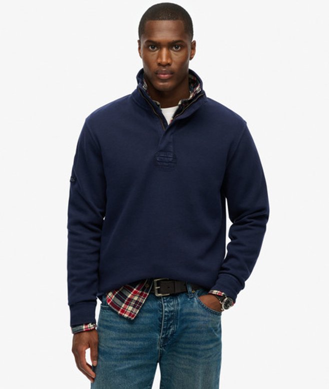 Katoenen Classic Pique Halve Rits Sweater