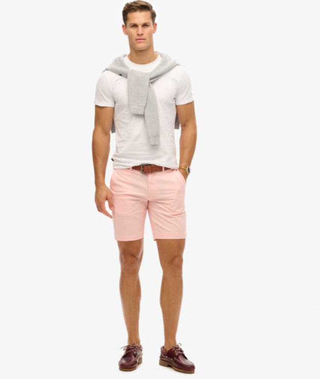 Superdry Chinoshort met Stretch Roze