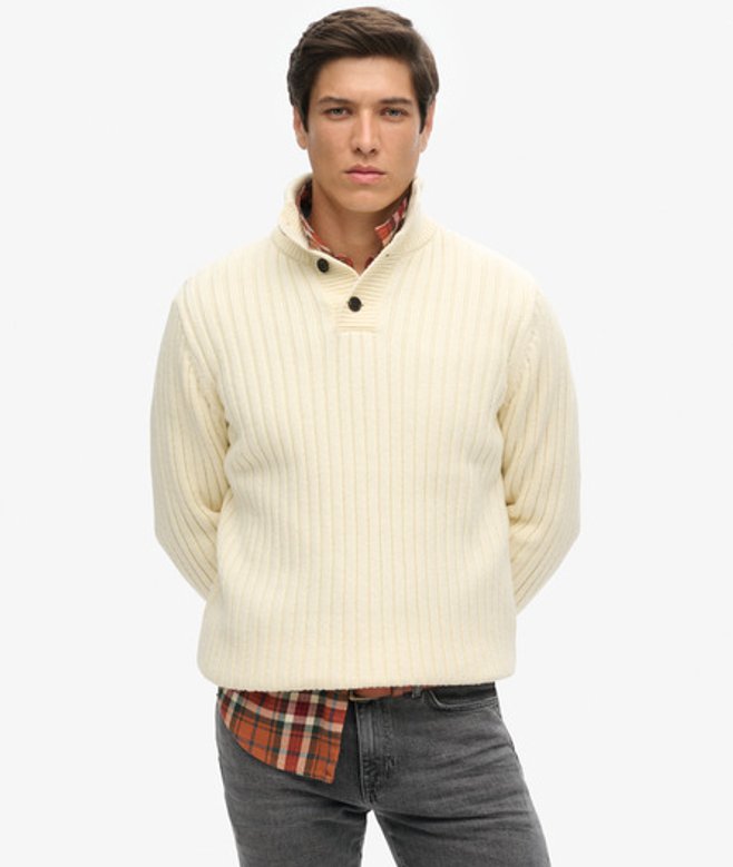 Pull Côtelé à col Tunisien Taille: XL - Superdry - Modalova