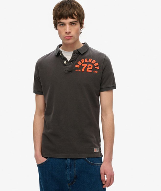 Superdry Vintage Athletic Poloshirt Donkergrijs