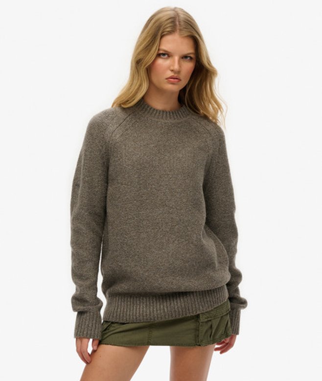 Oversized Grove Trui met Raglanmouwen Bruin Grootte: Xxl afbeelding