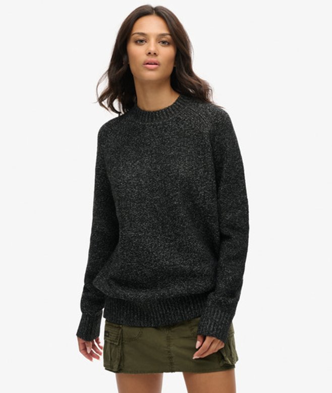 Oversized Grove Trui met Raglanmouwen Zwart Grootte: Xxl afbeelding