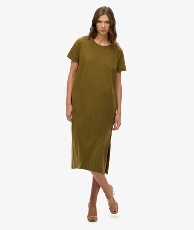 Midi T-shirtjurk Green Grootte: 42 afbeelding