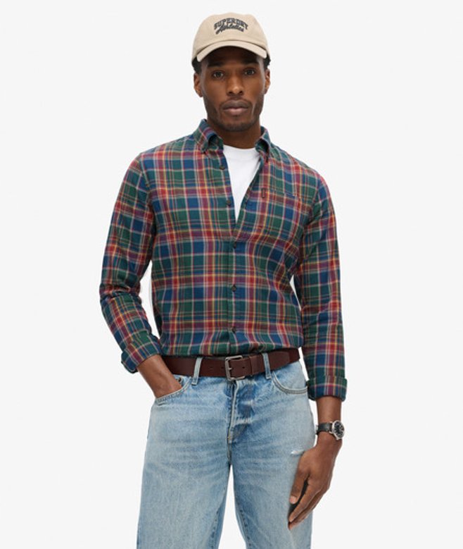 Men's Organic Cotton Vintage Check Shirt / / Upstate Check Multi - Size: L - Superdry - Modalova