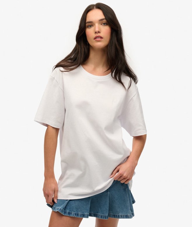 Oversized Essential T-shirt met Relaxte Pasvorm White Grootte: L afbeelding