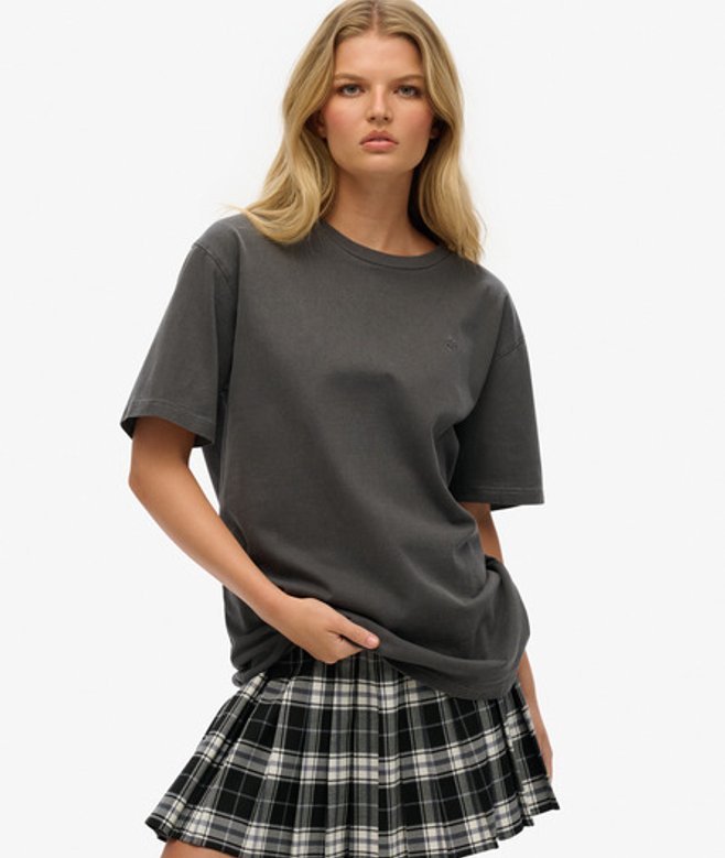 Oversized Essential T-shirt met Relaxte Pasvorm Grey Grootte: L afbeelding