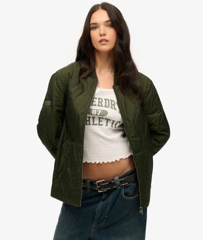 Women's Oversized Surplus Quilted Liner Jacket / Surplus Goods Olive - Size: XL - Superdry - Modalova