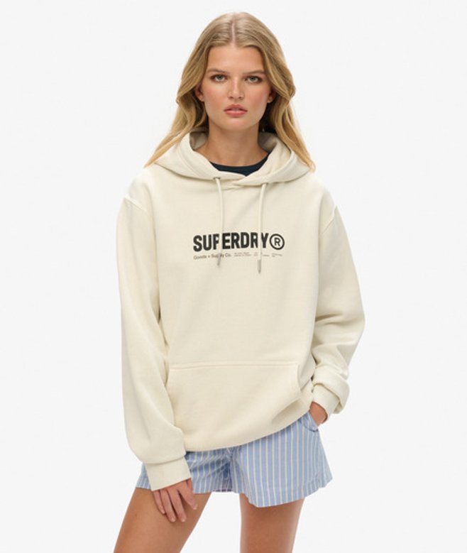 Oversized Utility Sporthoodie White Grootte: L afbeelding