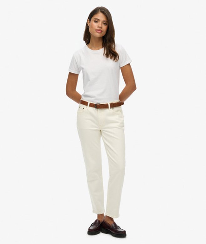 Slimfit Jeans met Middelhoge Taille Wit Grootte: 30/32 afbeelding