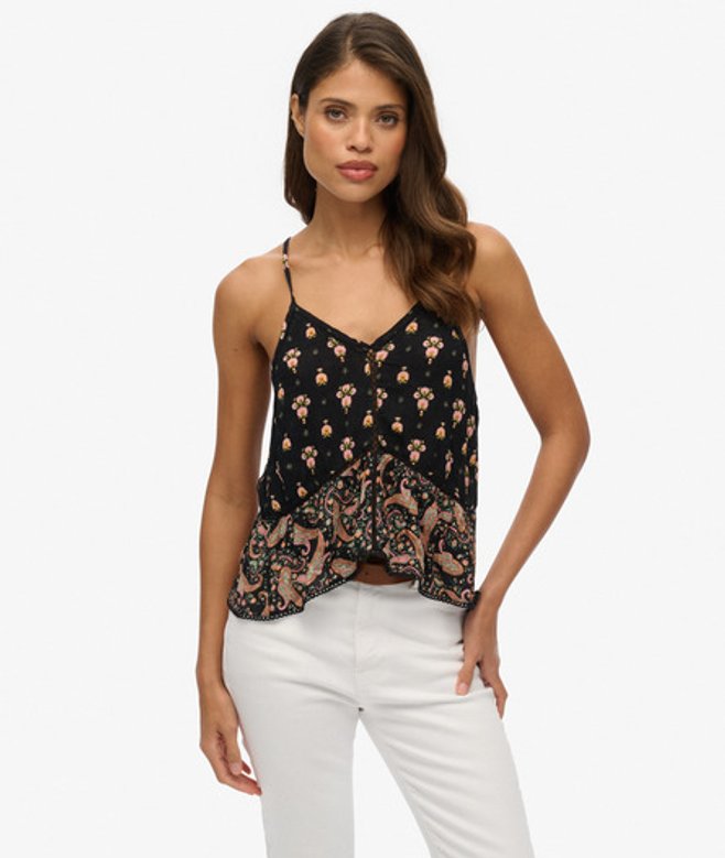 Ladder Trim Camitop Black Grootte: 44 afbeelding