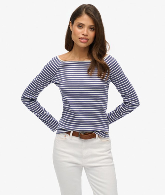 Bardot Off-shoulder Top Blauw Grootte: 36 afbeelding