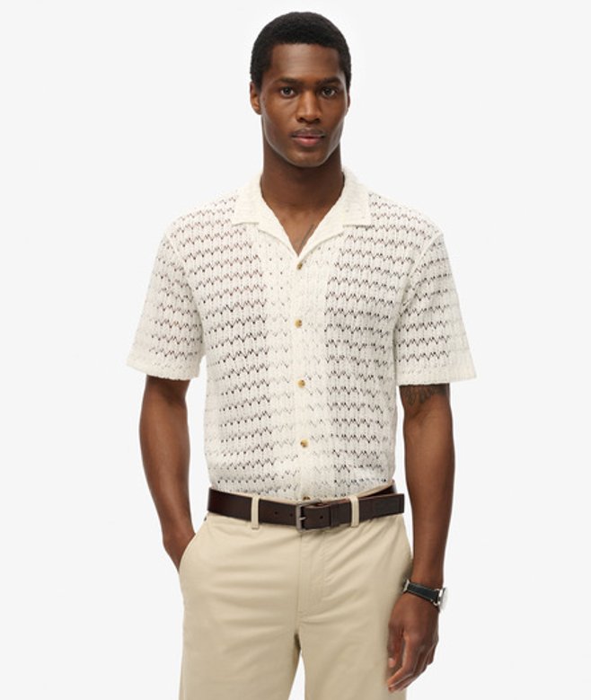 Men's Strickhemd mit Struktur - Größe: L - Superdry - Modalova