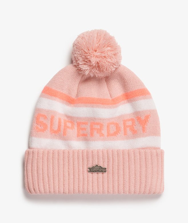 Gebreide Beanie met Logo Pink Grootte: 1SIZE afbeelding