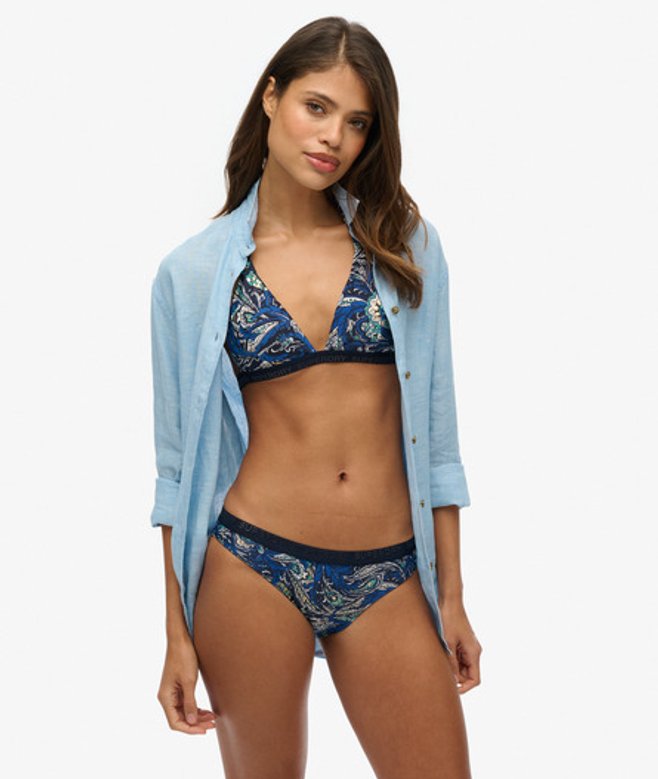 Triangelbikinitopje met Print Blauw Grootte: 40 afbeelding