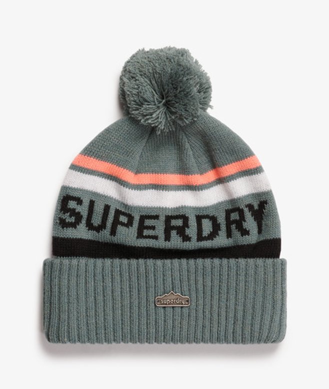 Gebreide Beanie met Logo Blue Grootte: 1SIZE afbeelding