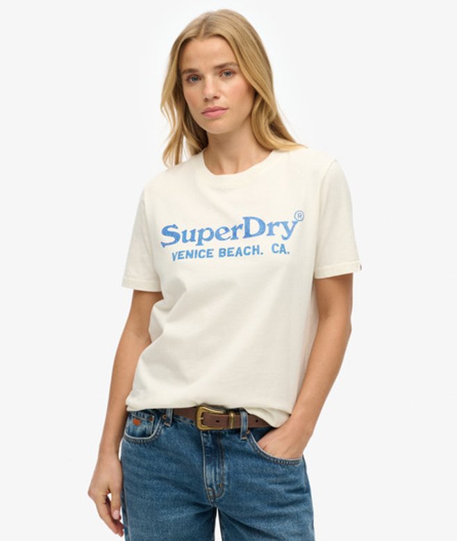 Venue Metallic T-shirt met Relaxte Pasvorm White Grootte: 40 afbeelding