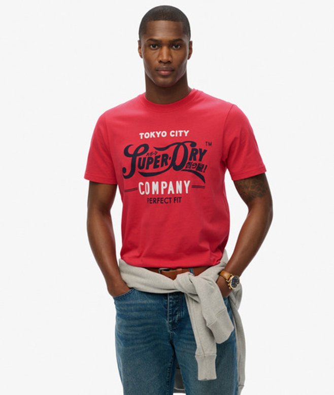 Perfect Fit Script T-shirt Red Grootte: M afbeelding