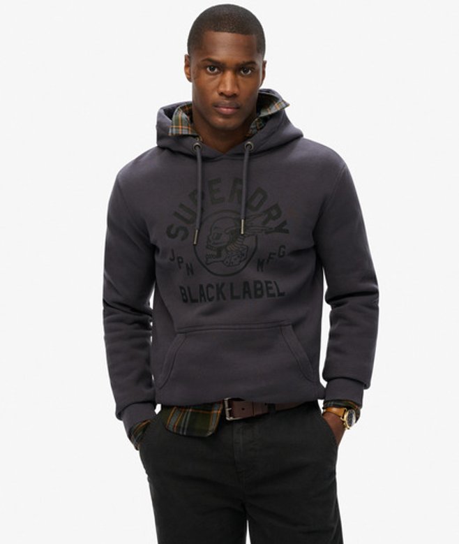 Men's Black Label Hoodie - Größe: Xxl - Superdry - Modalova