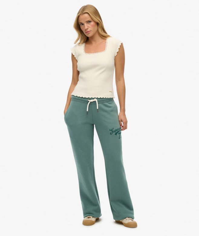 Superdry Super 77 Wijde Joggingbroek Green