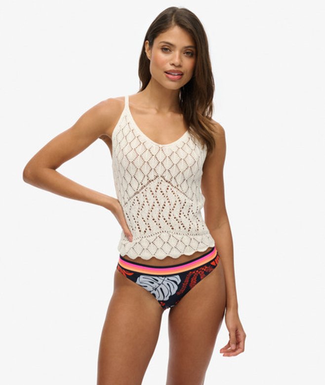 Superdry Women's Vintage Logo Recycled Bikini Briefs Coral / Hibiscus Pop Coral