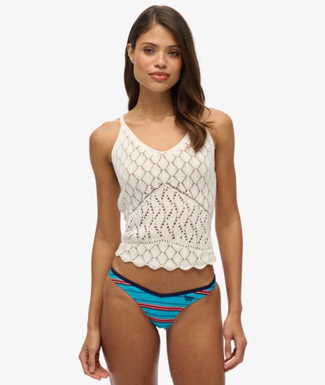 Gerecycled Gestreept Bikinibroekje Blauw Grootte: 36 afbeelding