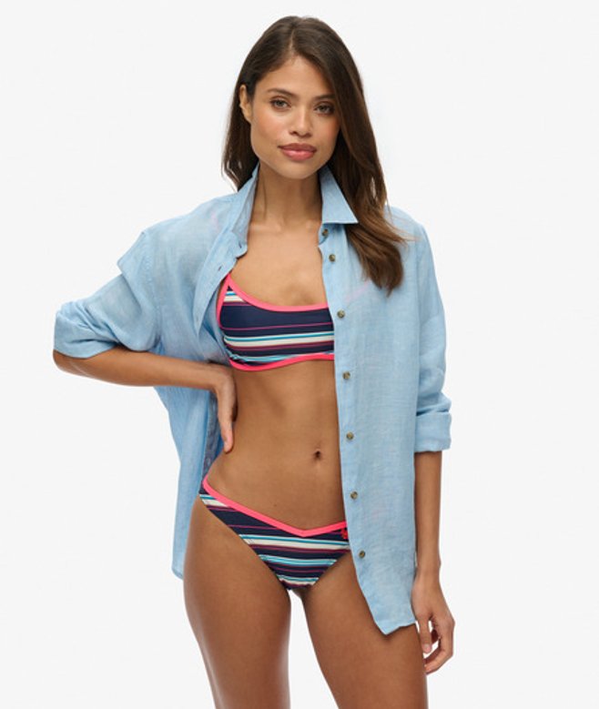 Superdry Women's Striped Recycled Bikini Briefs Multiple Colours / Coral Pop Stripe