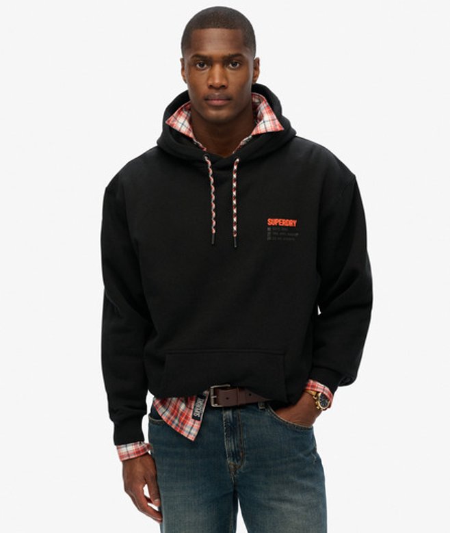 Utility Sport Hoodie met Logo en Losse Pasvorm