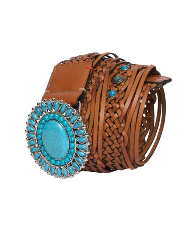 Superdry Women's Artisan Weave Belt Brown / Tan/silver