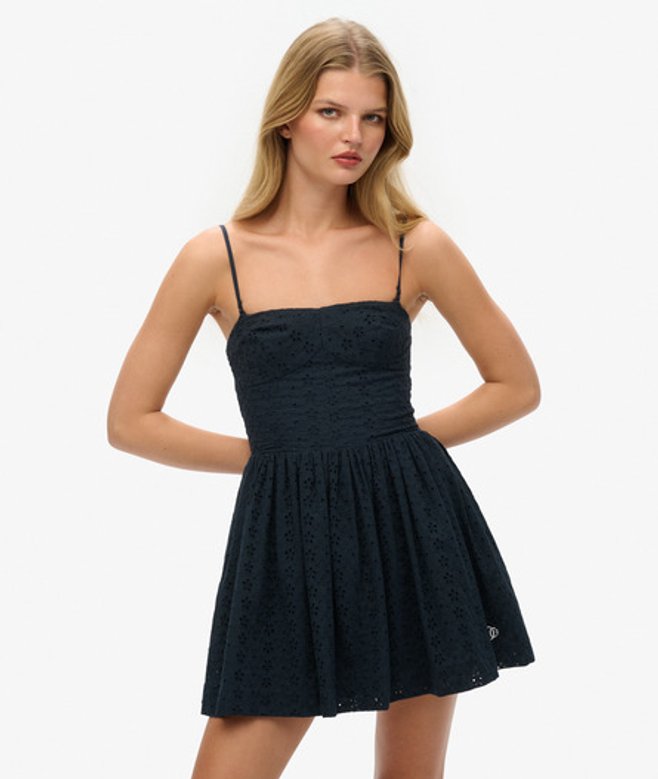Robe Caraco Courte Brodée Taille: 38 - Superdry - Modalova