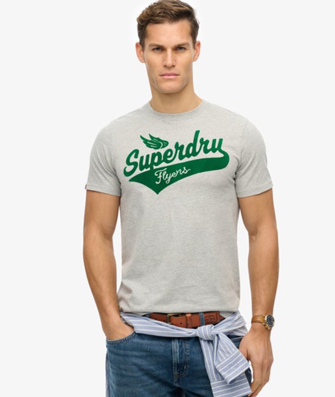 Men's Flyers Script T-shirt / Marl - Size: M - Superdry - Modalova