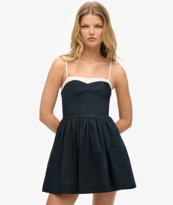 Minicami-jurk met Korsetmodel Blauw Grootte: 38 afbeelding