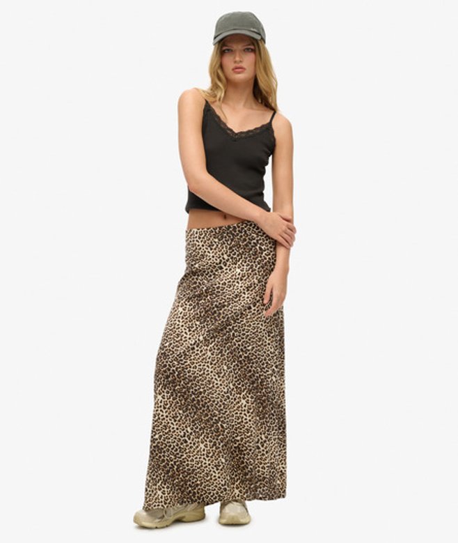 Superdry Women’s Column Maxi Skirt Brown