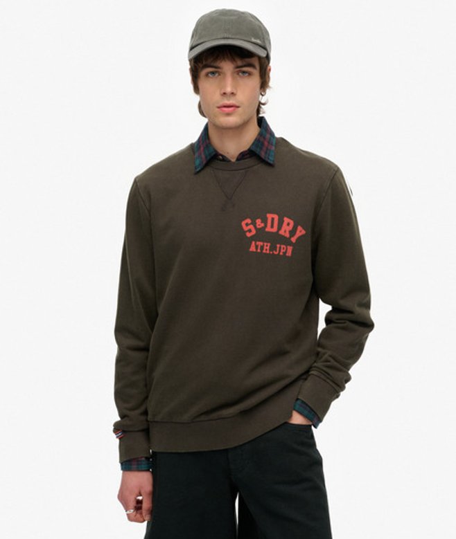 Superdry Atheltic Sweatshirt met Print Black