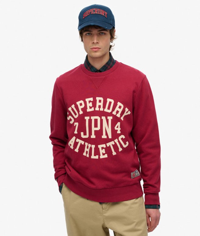 Superdry Atheltic Sweatshirt met Print Red