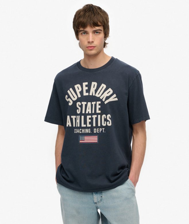Athletic Essential T-shirt met Print Blauw Grootte: M afbeelding