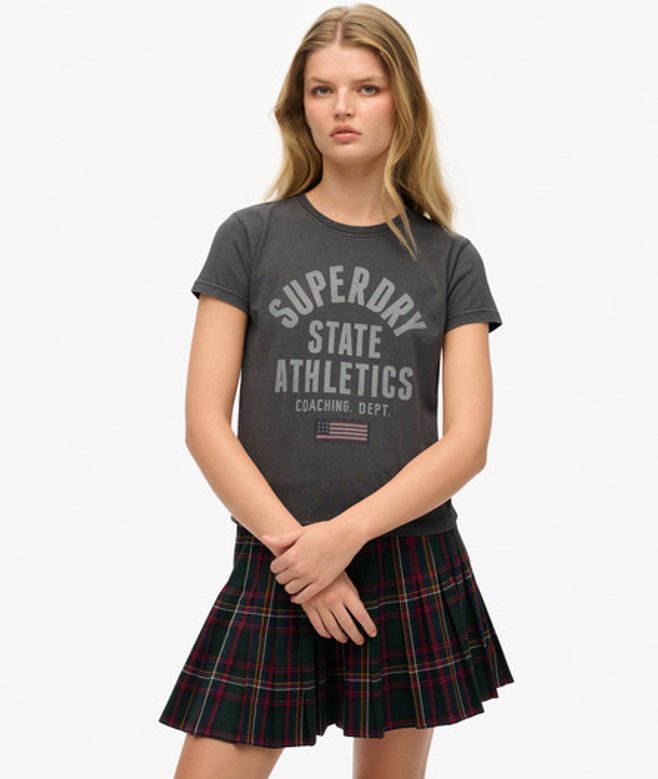 Damen Figurbetontes Athletic T-shirt mit Grafik - Größe: 34 - Superdry - Modalova