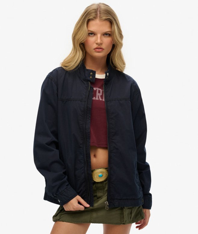 Women's Oversized Classic Harrington Jacket Navy / Eclipse Navy - Size: XL - Superdry - Modalova