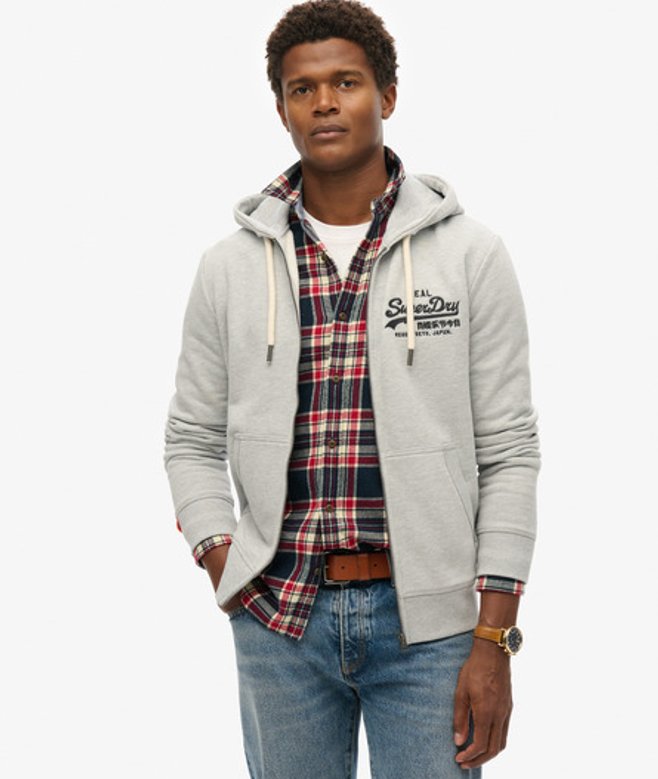 Men's Kapuzenjacke mit Gesticktem Vintage Logo - Größe: XL - Superdry - Modalova