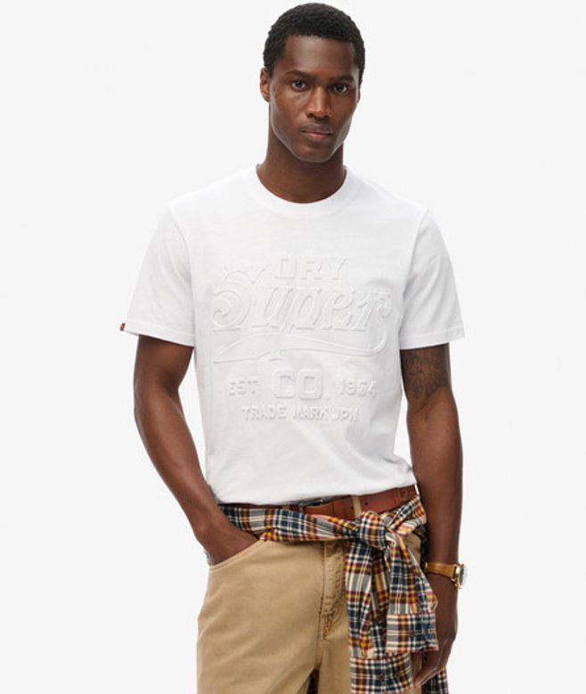 Herren Lässiges Workwear T-shirt mit Prägung - Größe: L - Superdry - Modalova