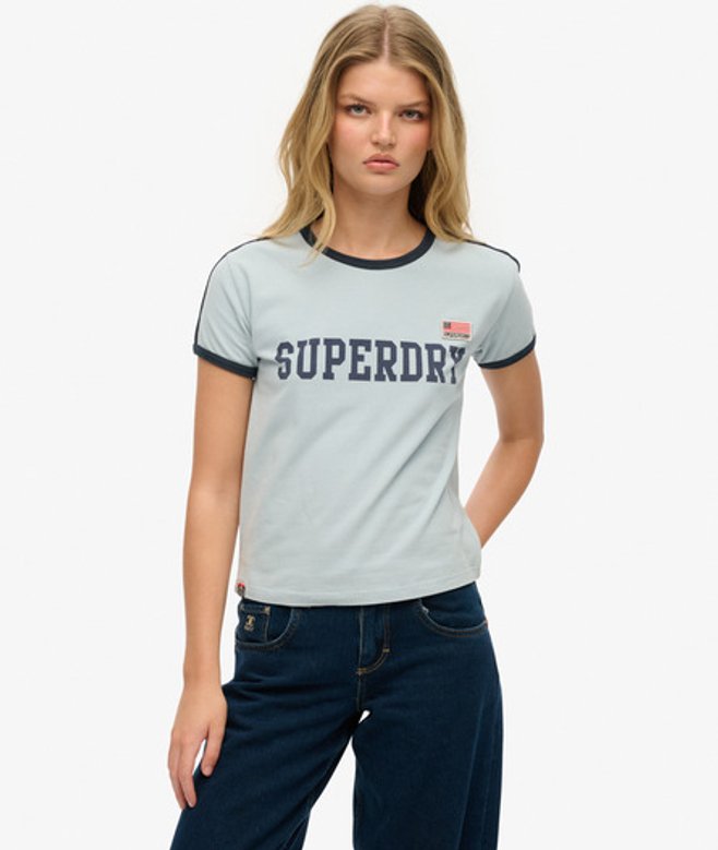 Athletic Essential Gestreept T-shirt Blue Grootte: 34 afbeelding