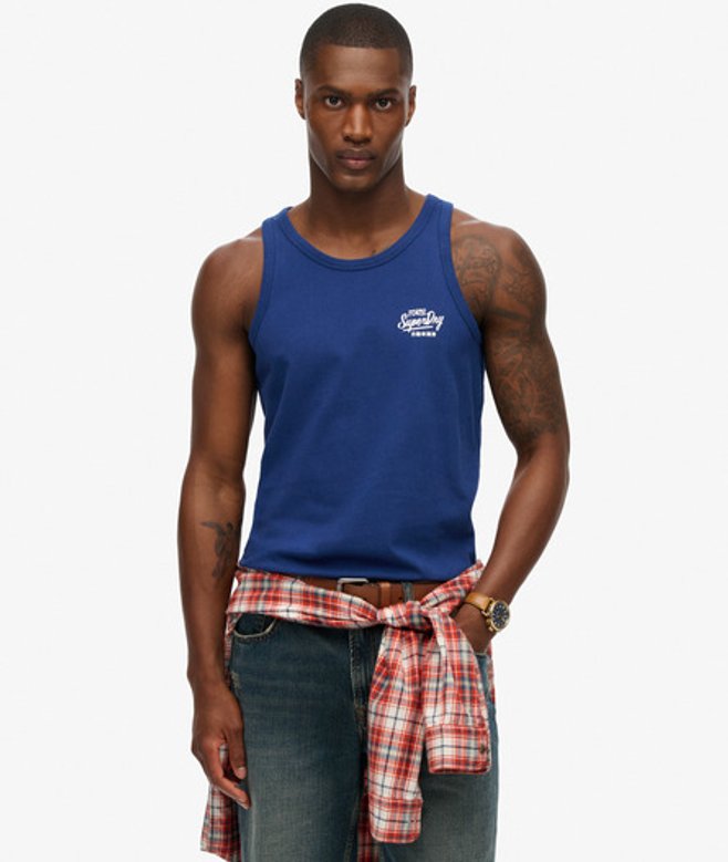 Superdry Contrast Script Hemd Blauw