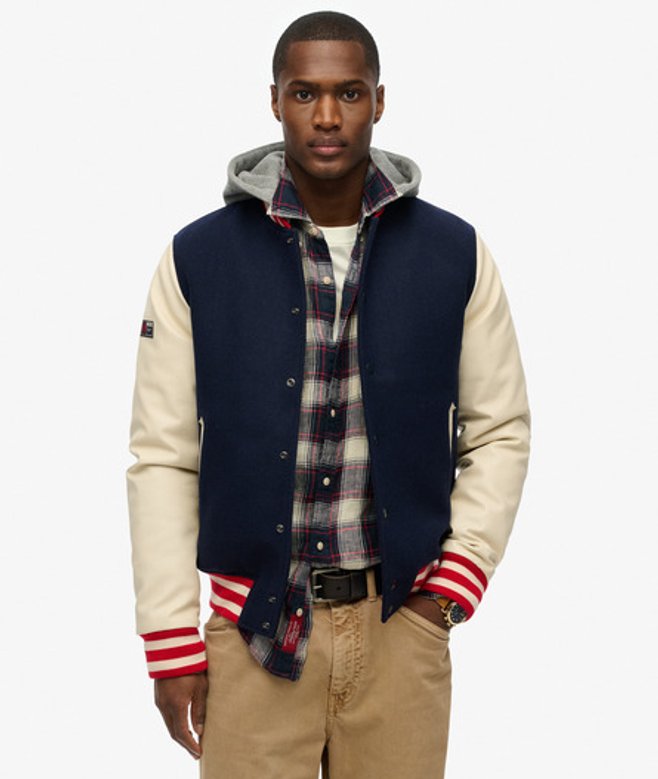 Herren College-bomberjacke mit Kapuze - Größe: S - Superdry - Modalova
