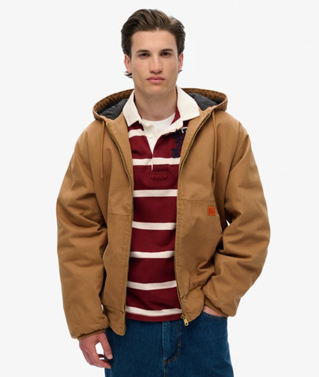 Men's Surplus Hooded Bomber / Denim Co Tobacco - Size: XL - Superdry - Modalova