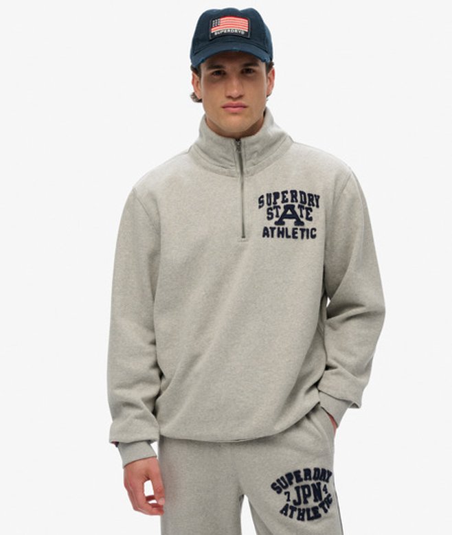 Men's Vintage Athletic Pullover mit Halbem Reißverschluss / - Größe: S - Superdry - Modalova