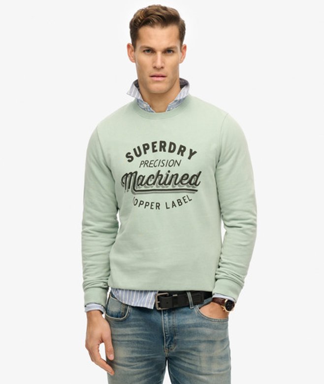 Men's Lässiges, Verwaschenes Vintage Sweatshirt mit Rundhalsausschnitt - Größe: Xxl - Superdry - Modalova