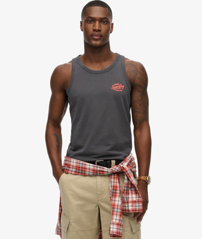 Superdry Contrast Script Hemd Dark Grey