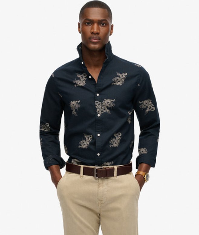 Superdry Beach Overhemd met Lange Mouwen Blauw