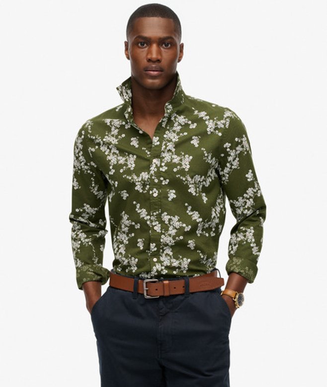 Superdry Beach Overhemd met Lange Mouwen Green